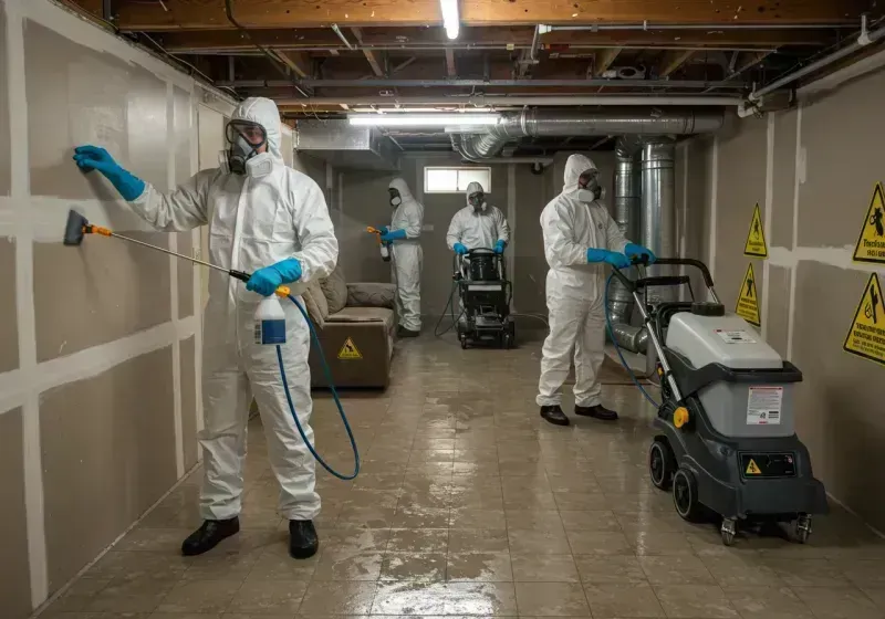 Basement Moisture Removal and Structural Drying process in Wessington Springs, SD